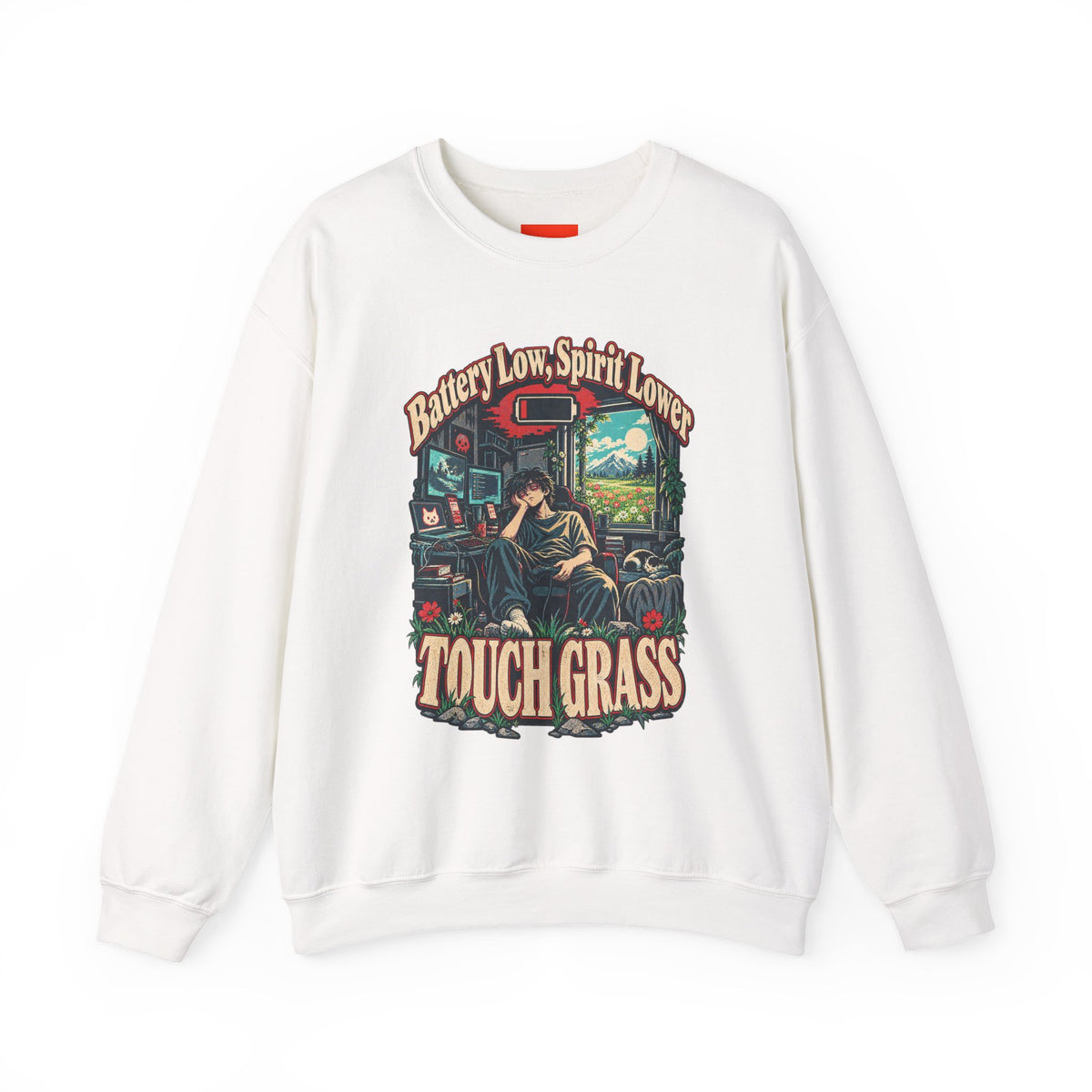 Battery Low, Spirit Lower Funny Self-Deprecating Sweatshirt