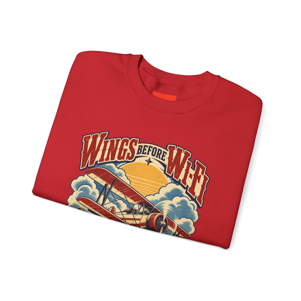 Wings Before Wi-Fi Funny Aviation Sweatshirt