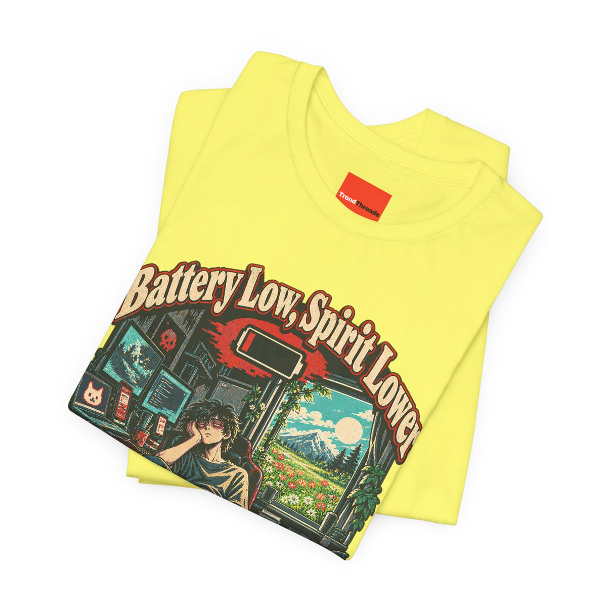 Battery Low, Spirit Lower Funny Self-Deprecating T-Shirt