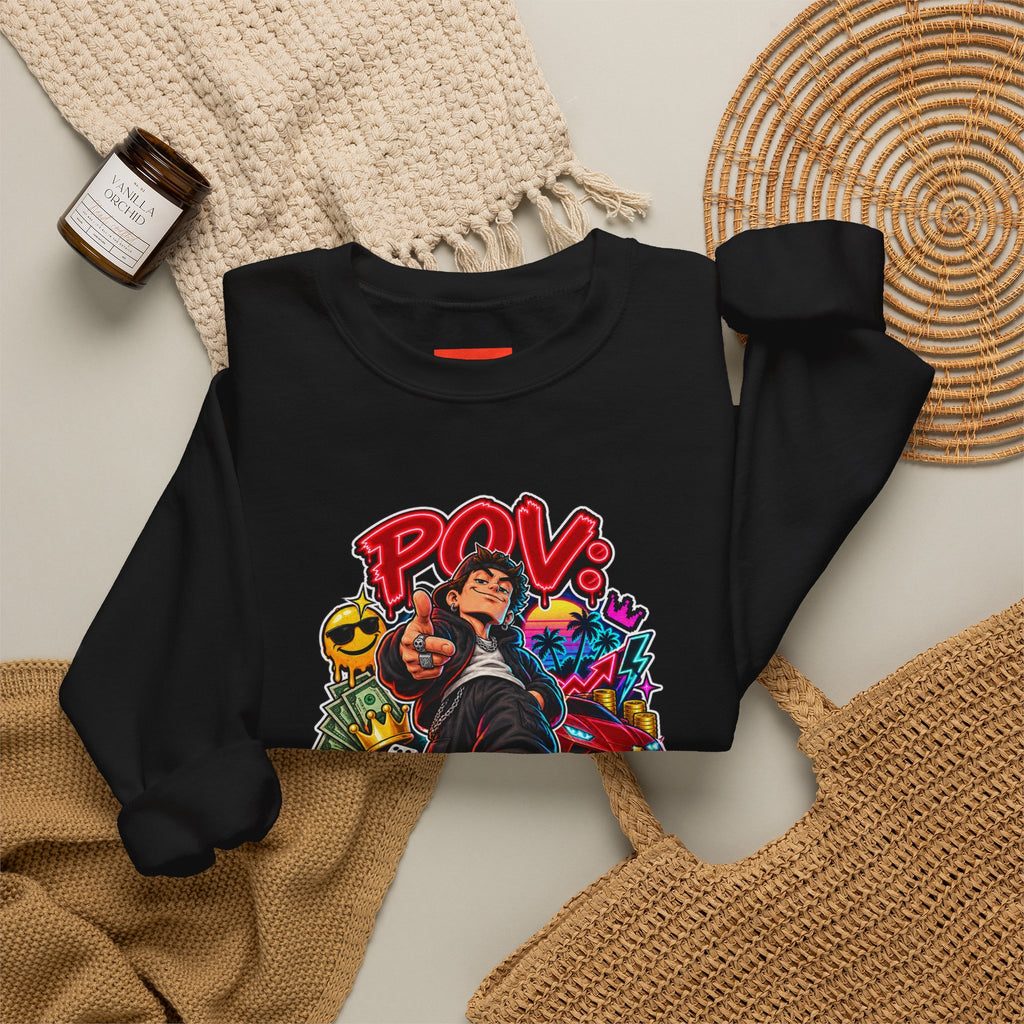 Big Mood, Bigger Ego Funny 80s Neon Sweatshirt