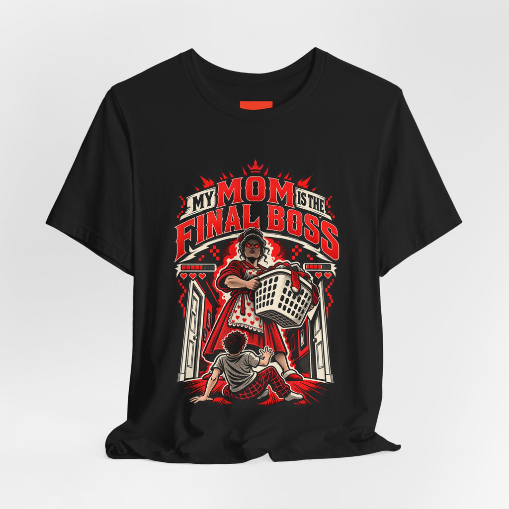MY MOM IS THE FINAL BOSS Funny Retro Vintage T-Shirt