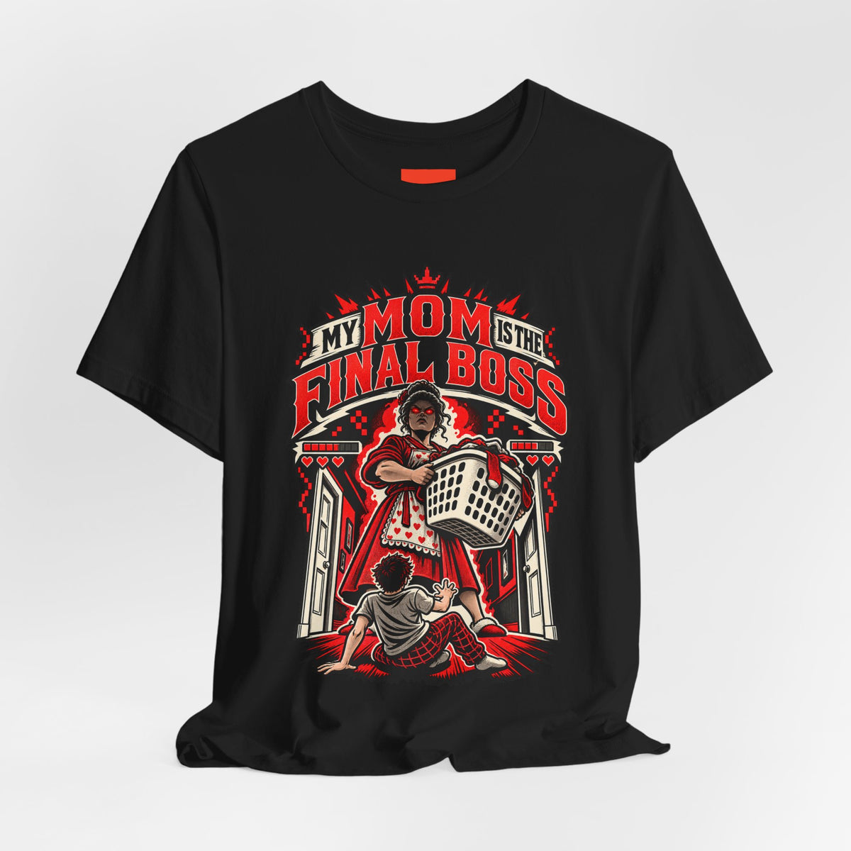 MY MOM IS THE FINAL BOSS Funny Retro Vintage T-Shirt