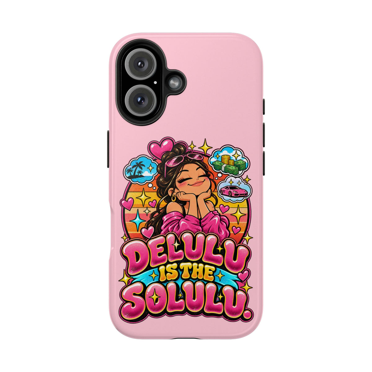 Delulu Is the Solulu Pink Tough Phone Case — Kawaii Cute Protective Case
