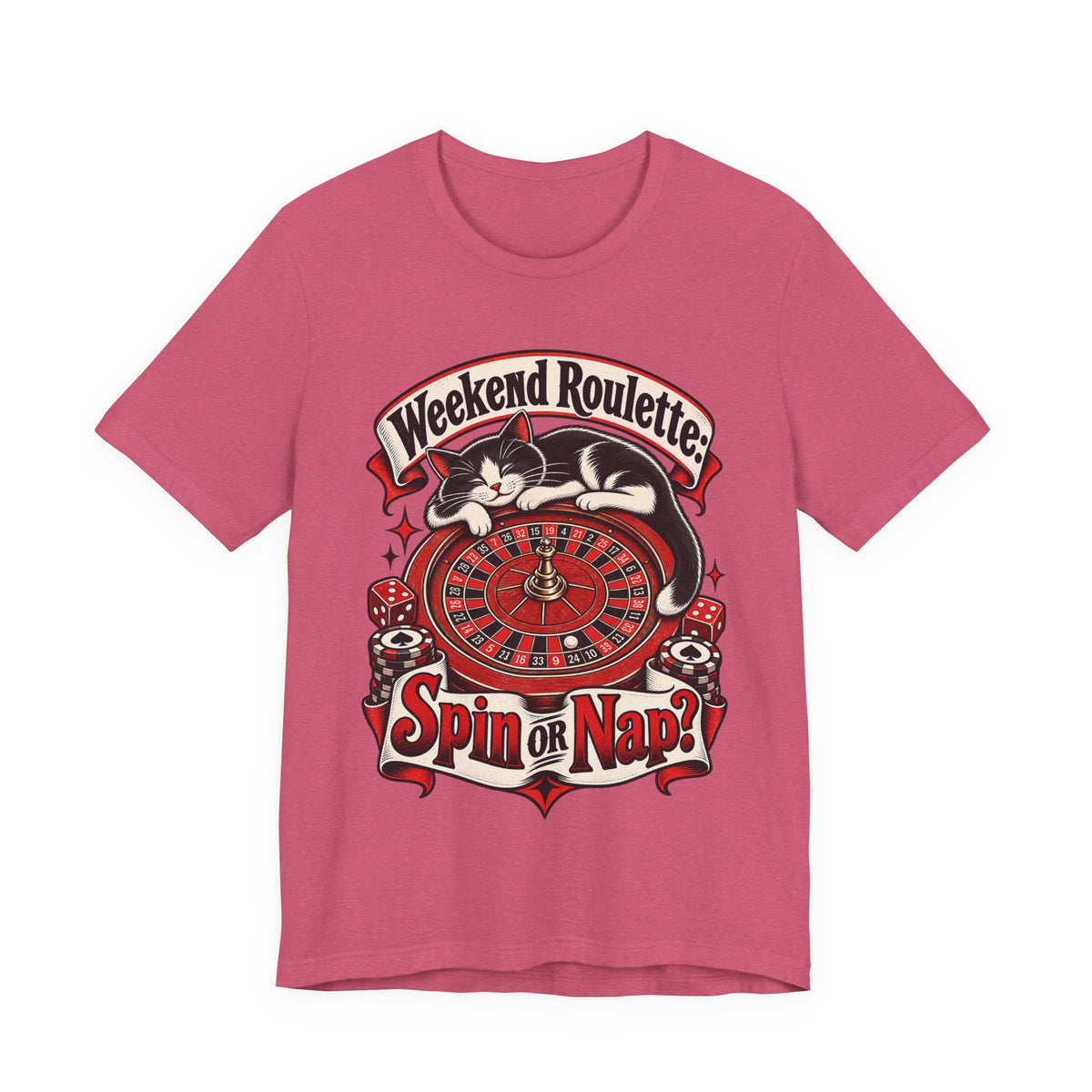 Weekend Roulette: Spin or Nap? Funny Casual Gambler T-Shirt