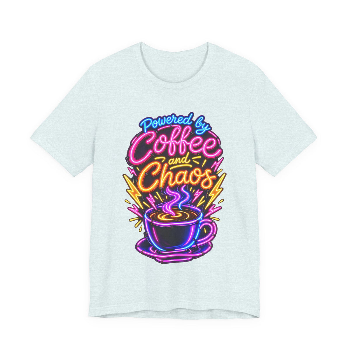 Powered by Coffee and Chaos Funny Nurse T-Shirt