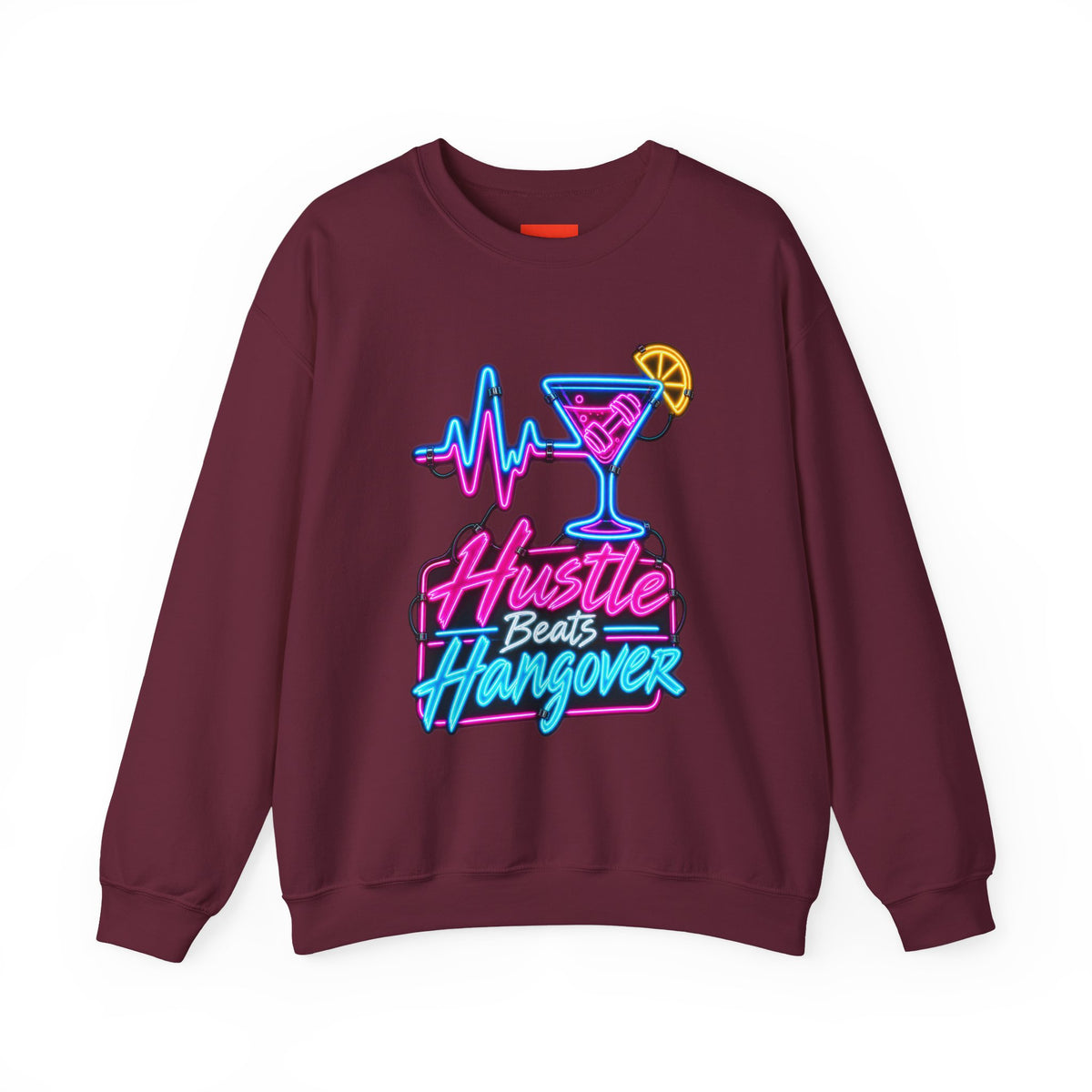 Hustle Beats Hangover Funny Fitness Sweatshirt