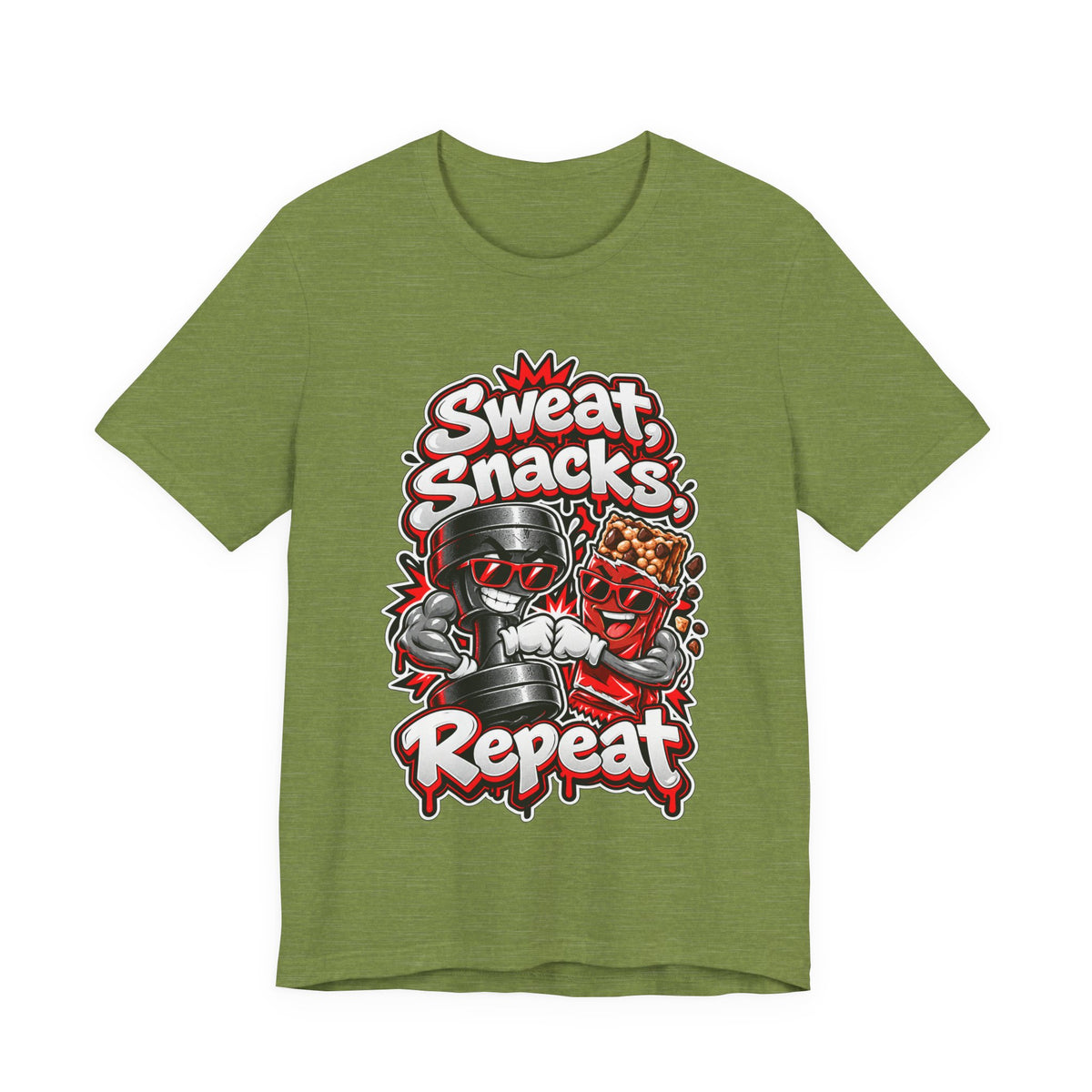 Sweat, Snacks, Repeat Funny Fitness T-Shirt