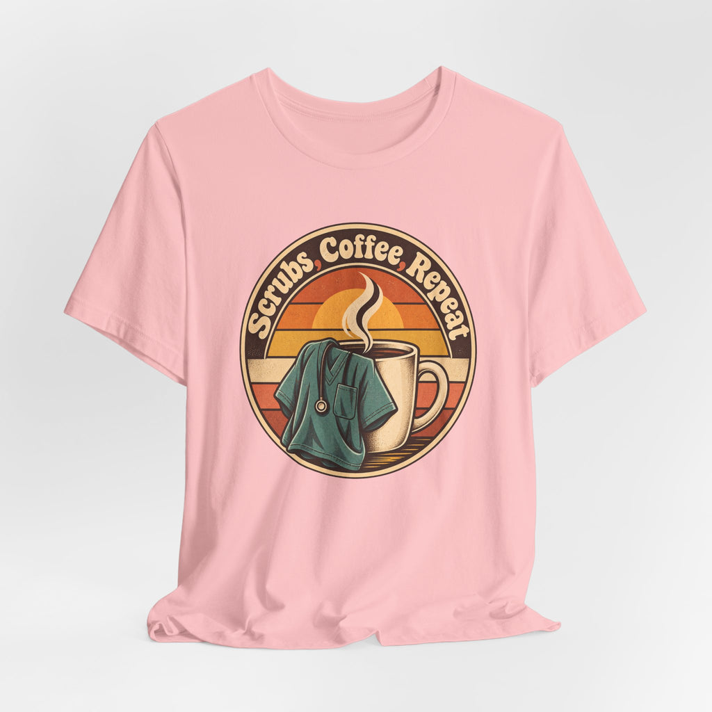 Scrubs, Coffee, Repeat Funny Nurse T-Shirt