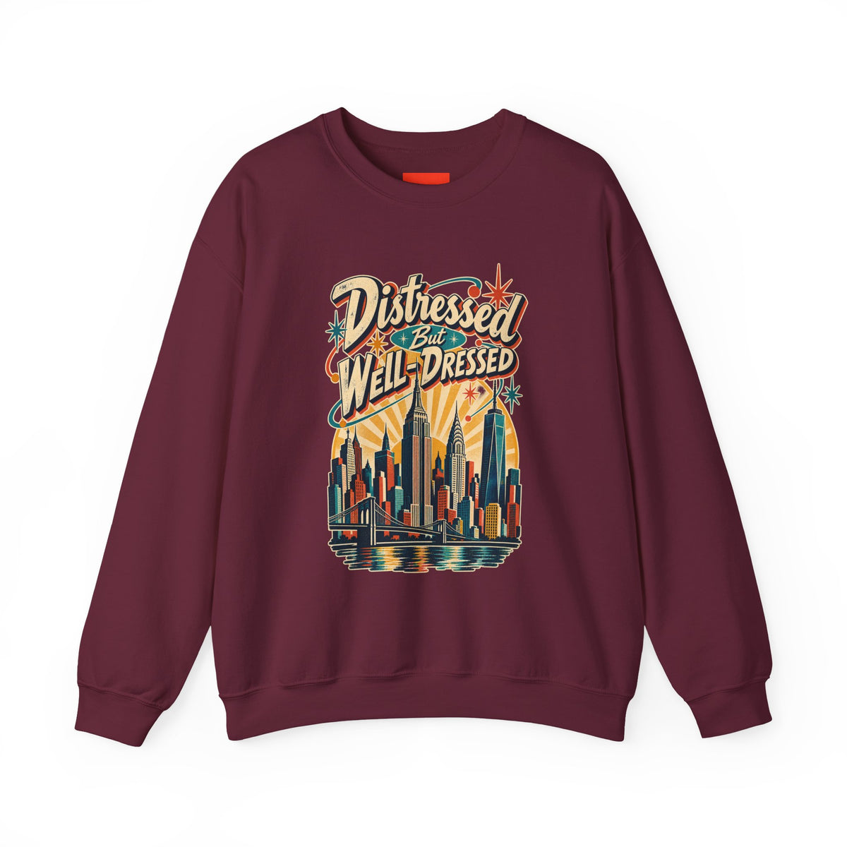 Distressed But Well-Dressed Funny Fashion Sweatshirt