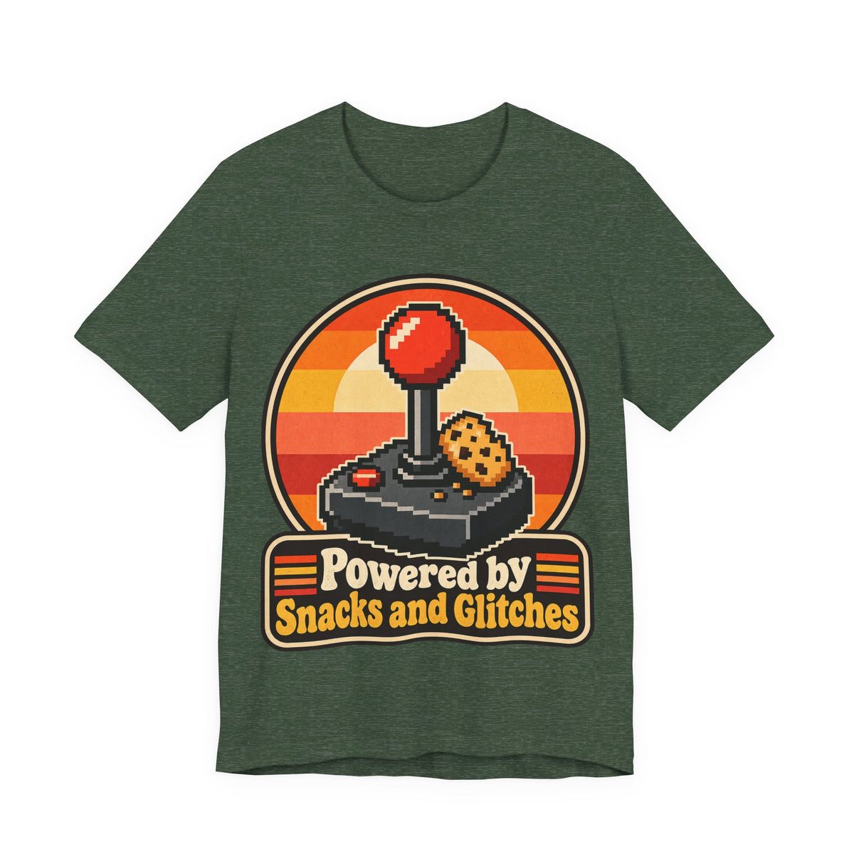 Powered by Snacks and Glitches Funny Gamer T-Shirt