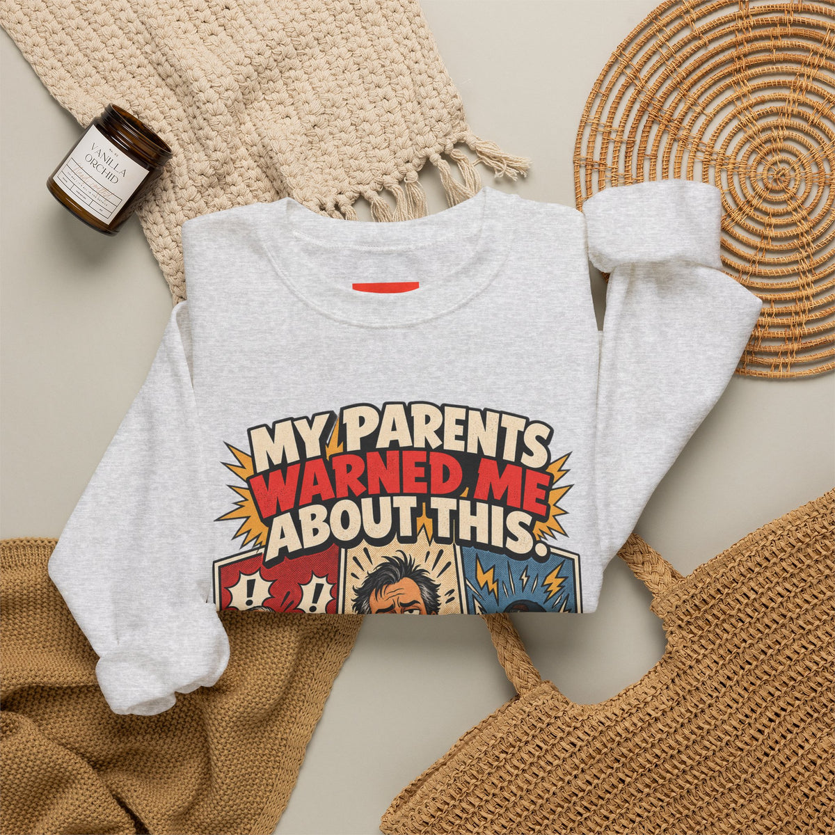 MY PARENTS WARNED ME ABOUT THIS. Funny Retro Vintage Sweatshirt