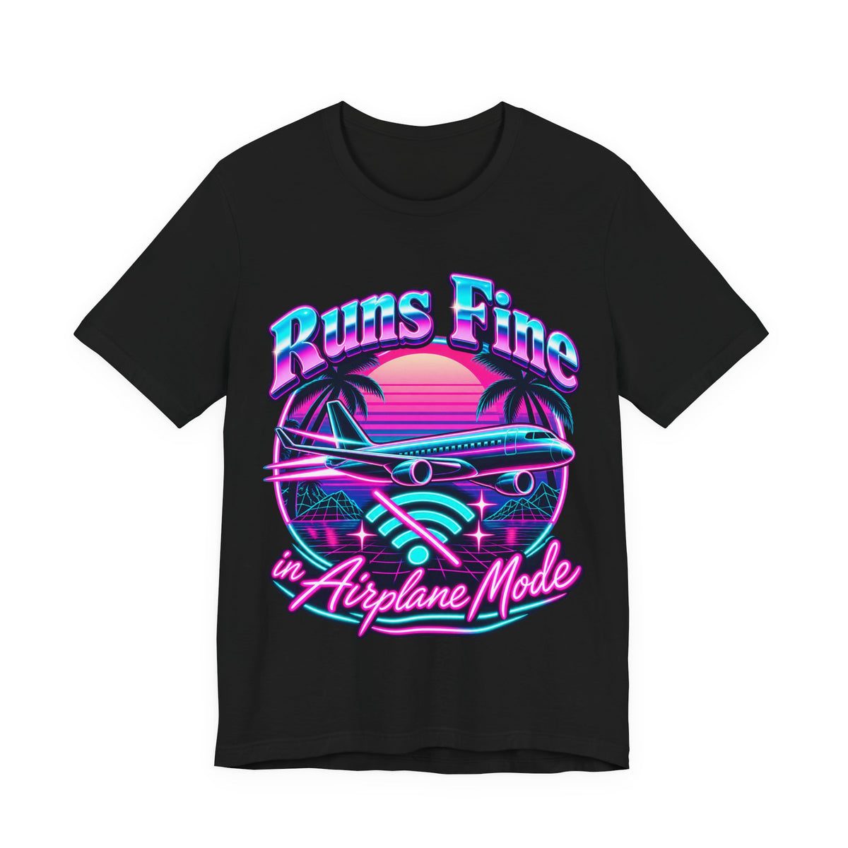Runs Fine in Airplane Mode Funny Programmer T-Shirt