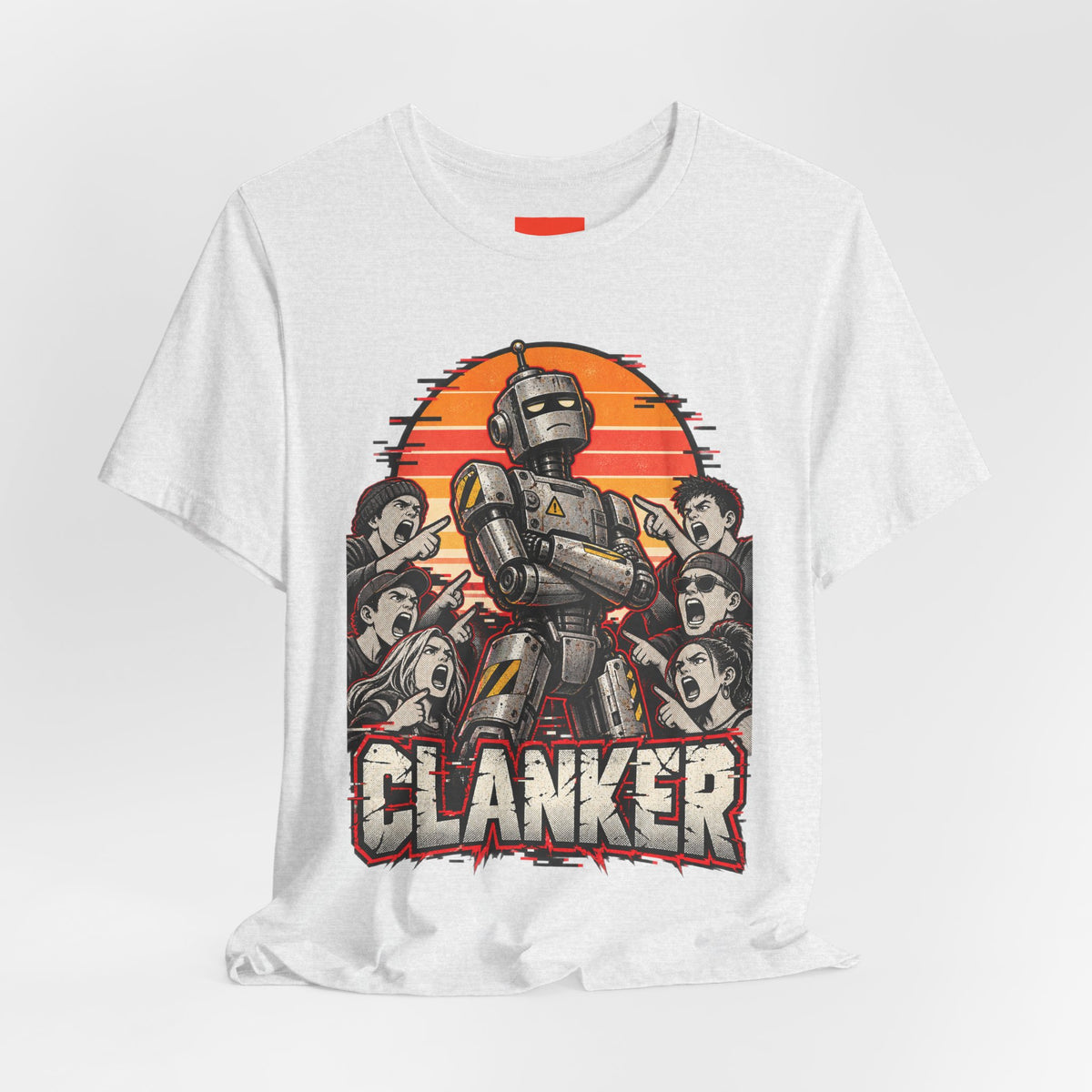 CLANKER Funny General Distressed Print T-Shirt