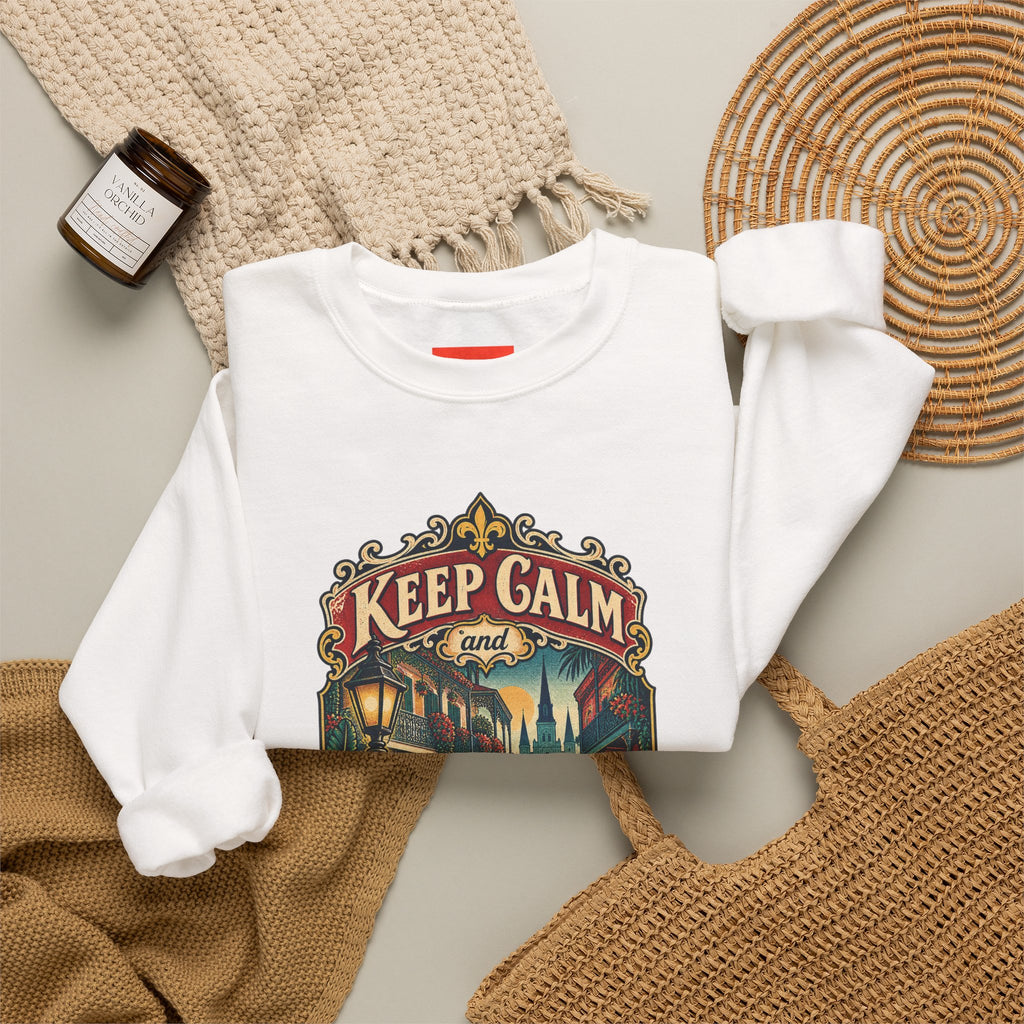 Keep Calm and French Quarter On Funny Travel Sweatshirt