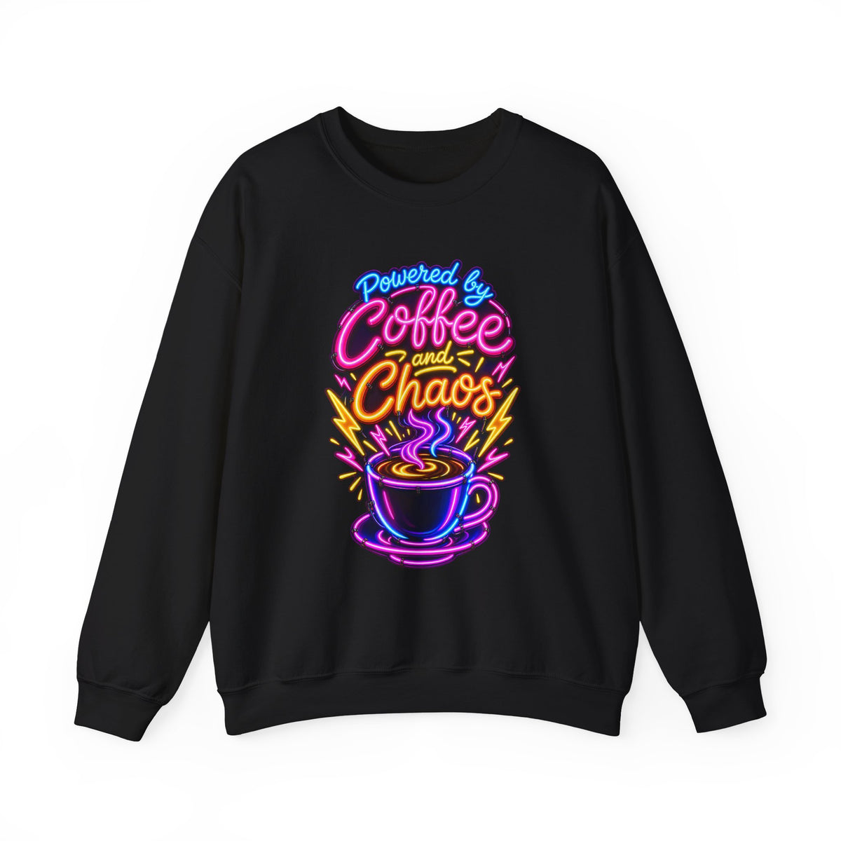 Powered by Coffee and Chaos Funny Nurse Sweatshirt