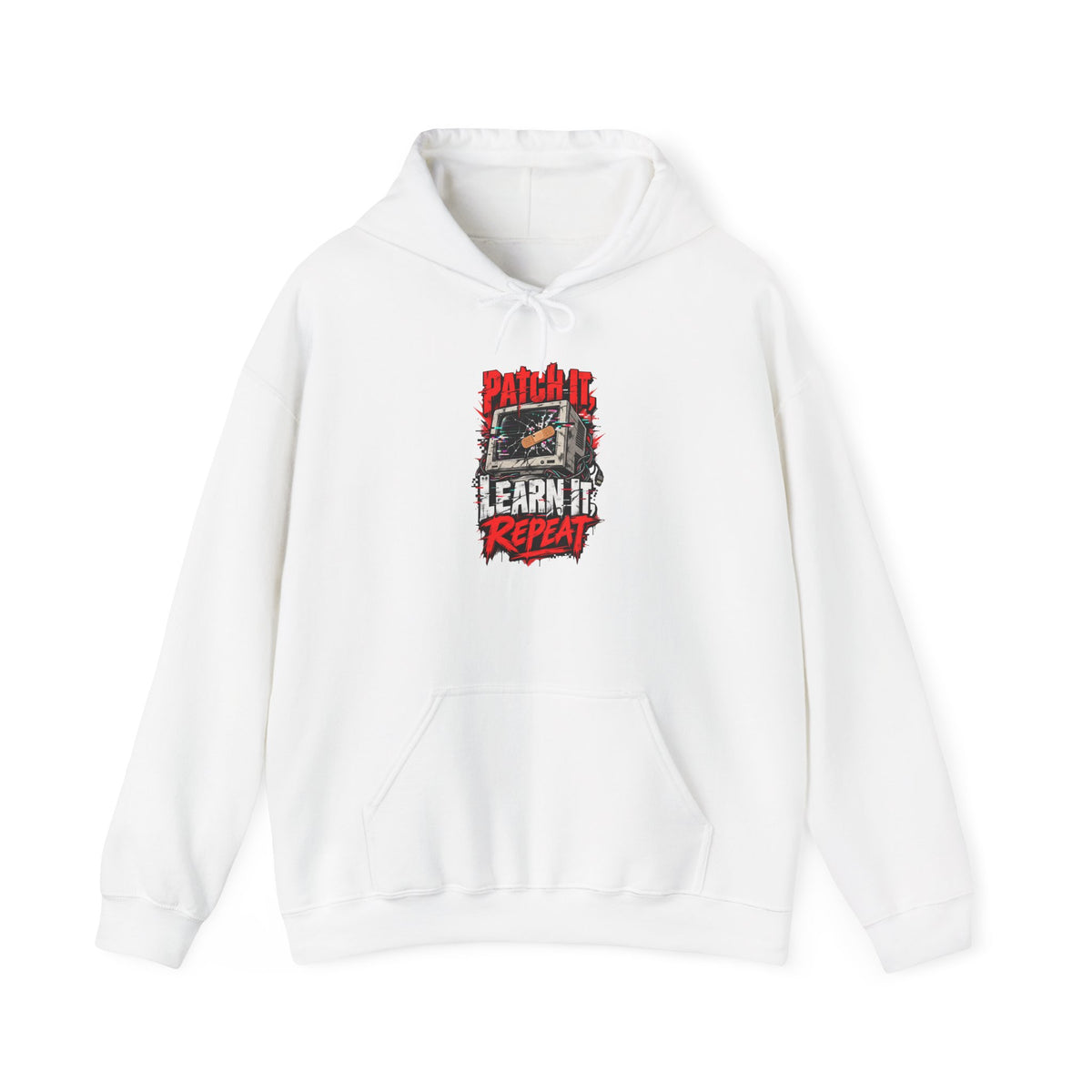 Patch It, Learn It, Repeat Funny Programmer Hoodie