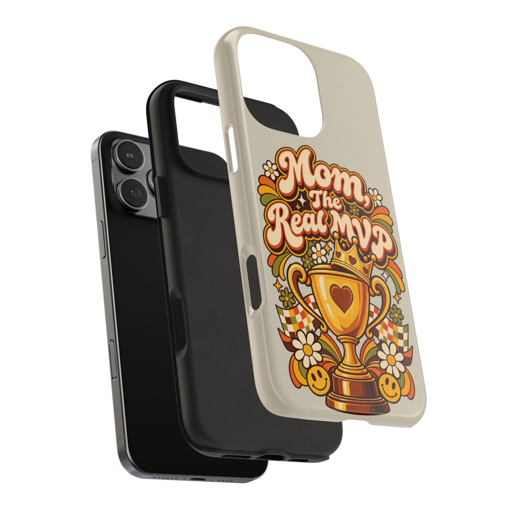 Phone Case — "Mom The Real MVP" Retro Trophy Design