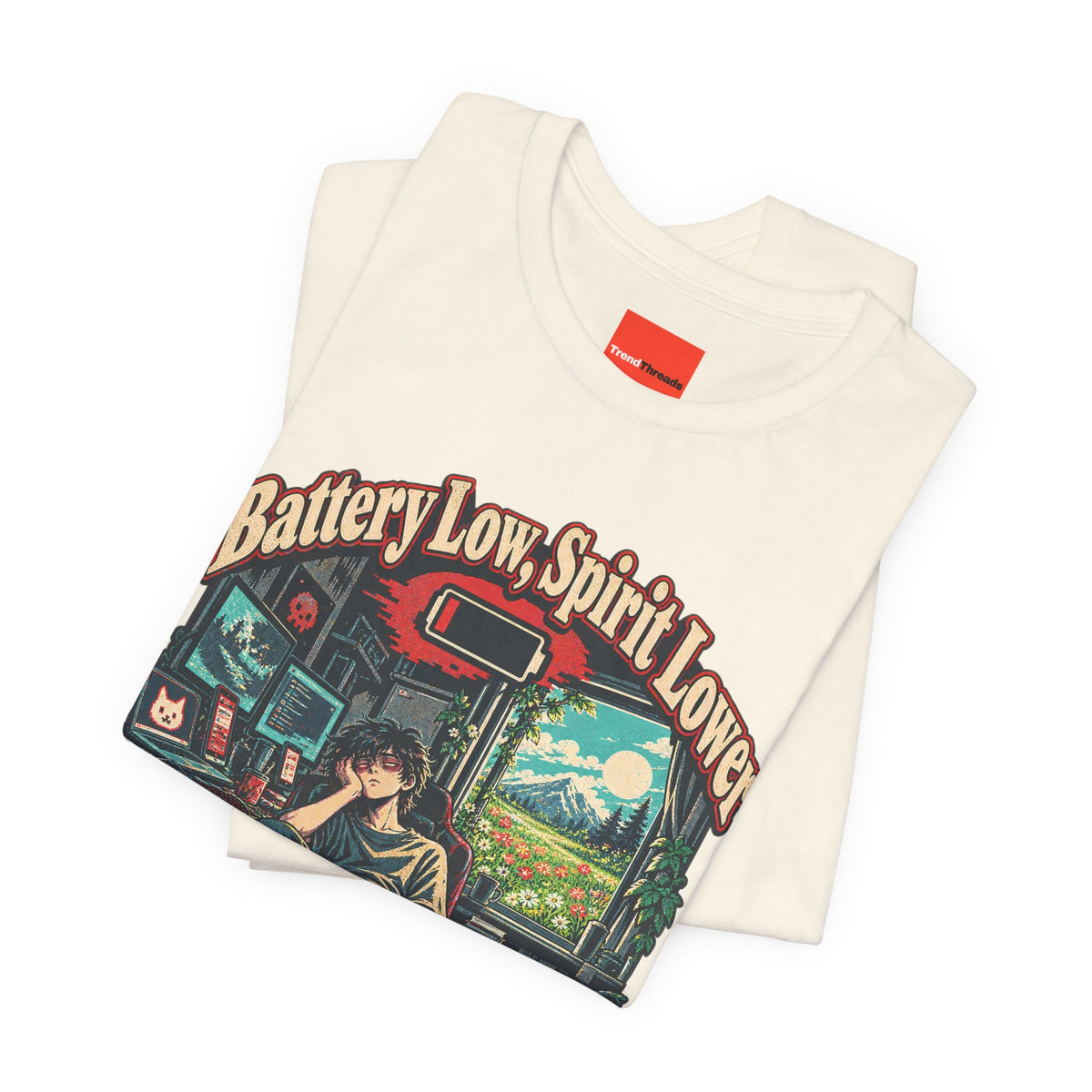 Battery Low, Spirit Lower Funny Self-Deprecating T-Shirt