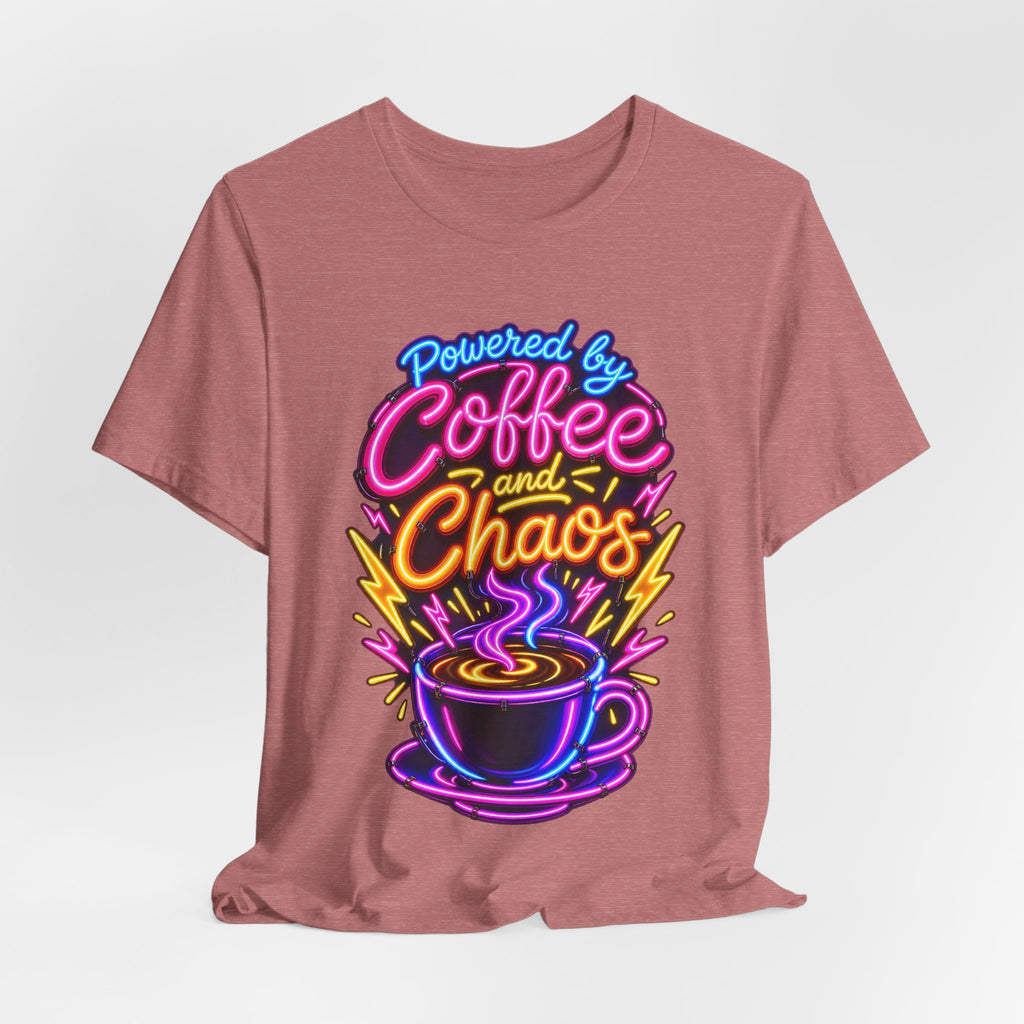 Powered by Coffee and Chaos Funny Nurse T-Shirt