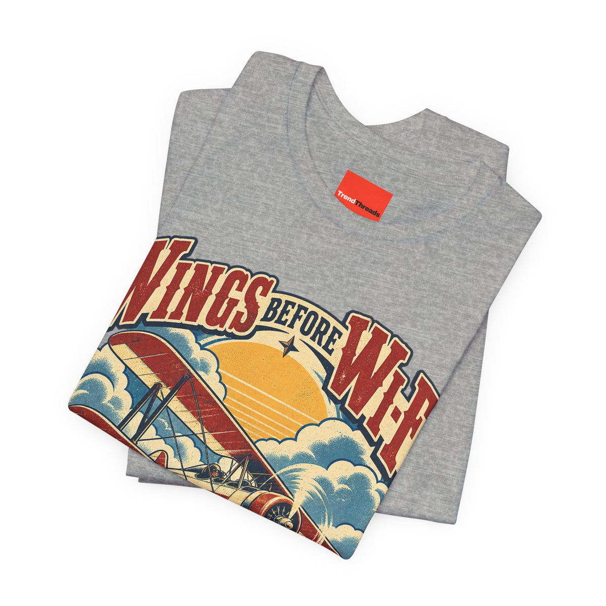 Wings Before Wi-Fi Funny Aviation T-Shirt