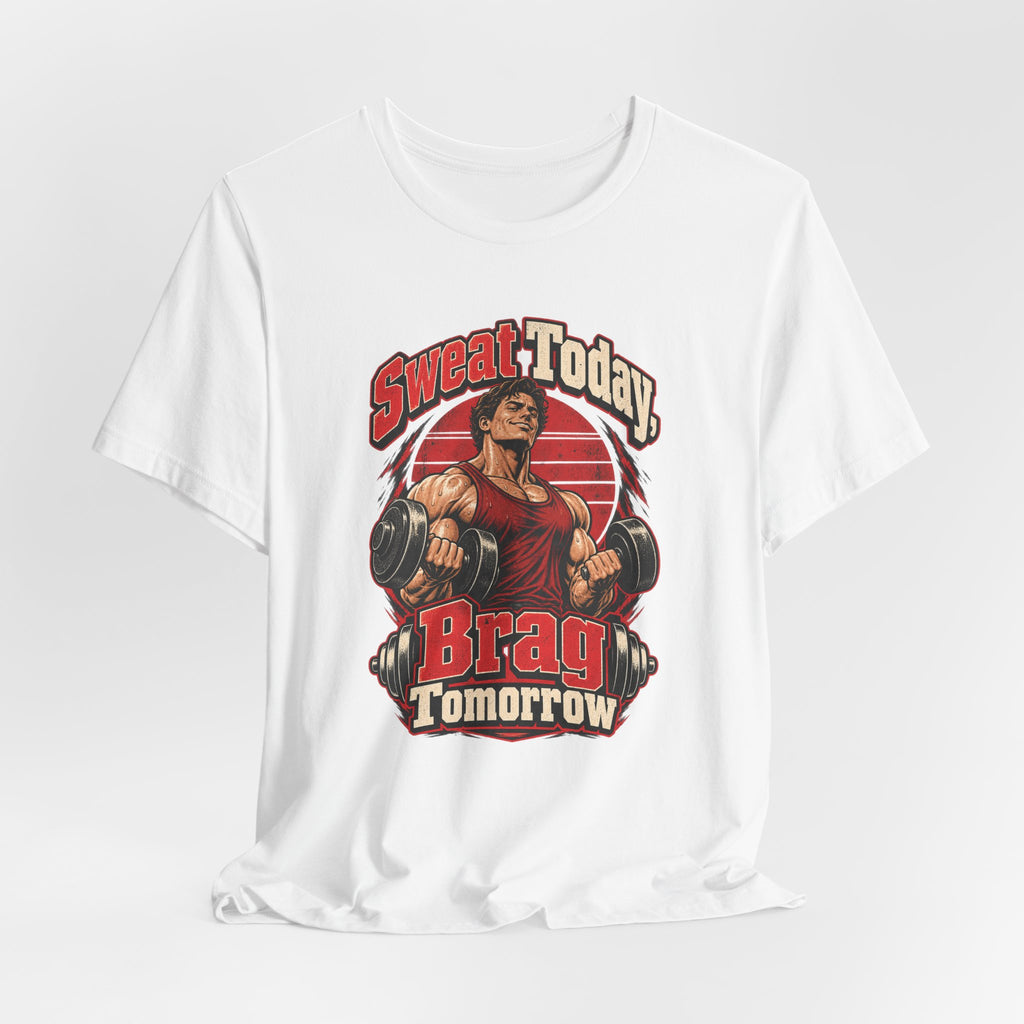 Sweat Today, Brag Tomorrow Funny Fitness T-Shirt