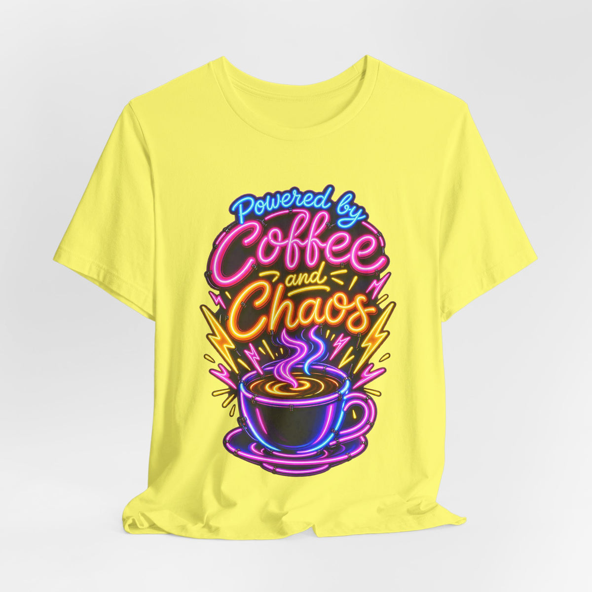 Powered by Coffee and Chaos Funny Nurse T-Shirt