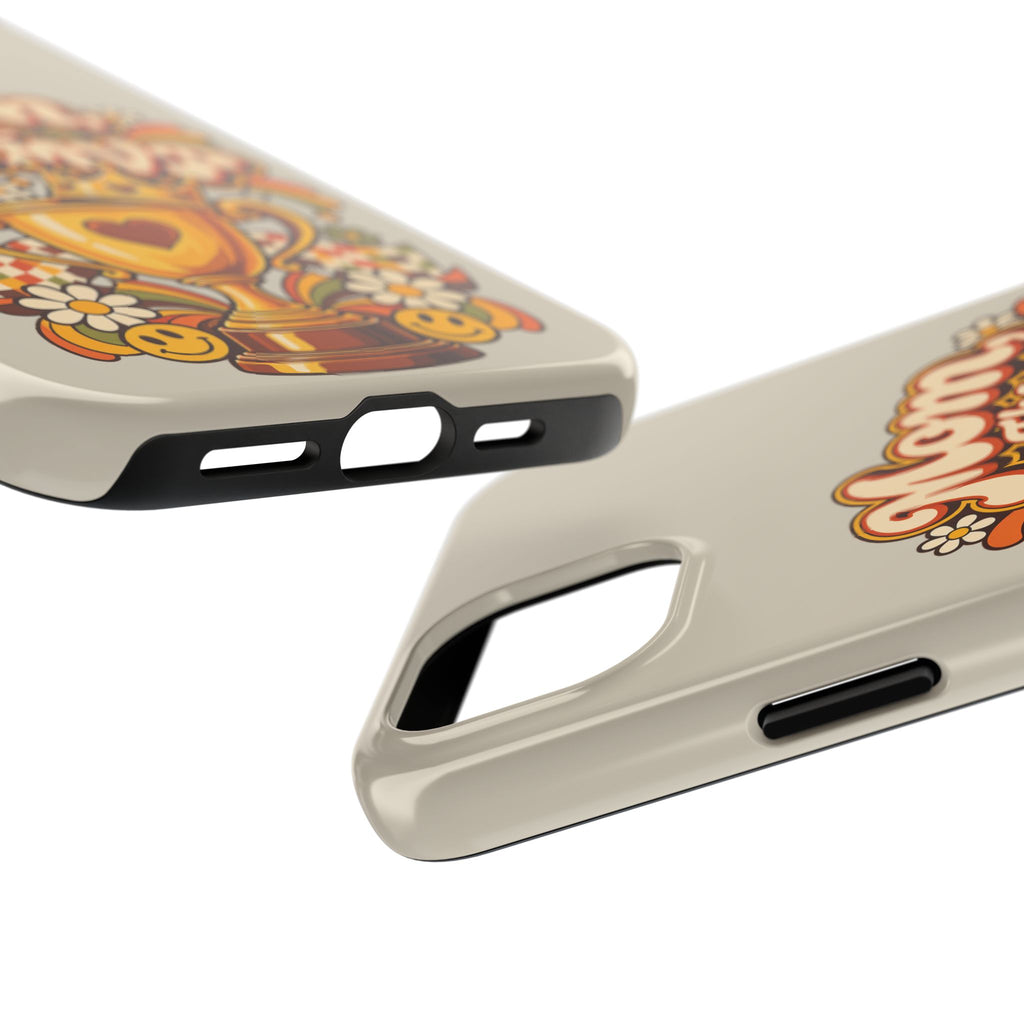 Phone Case — "Mom The Real MVP" Retro Trophy Design