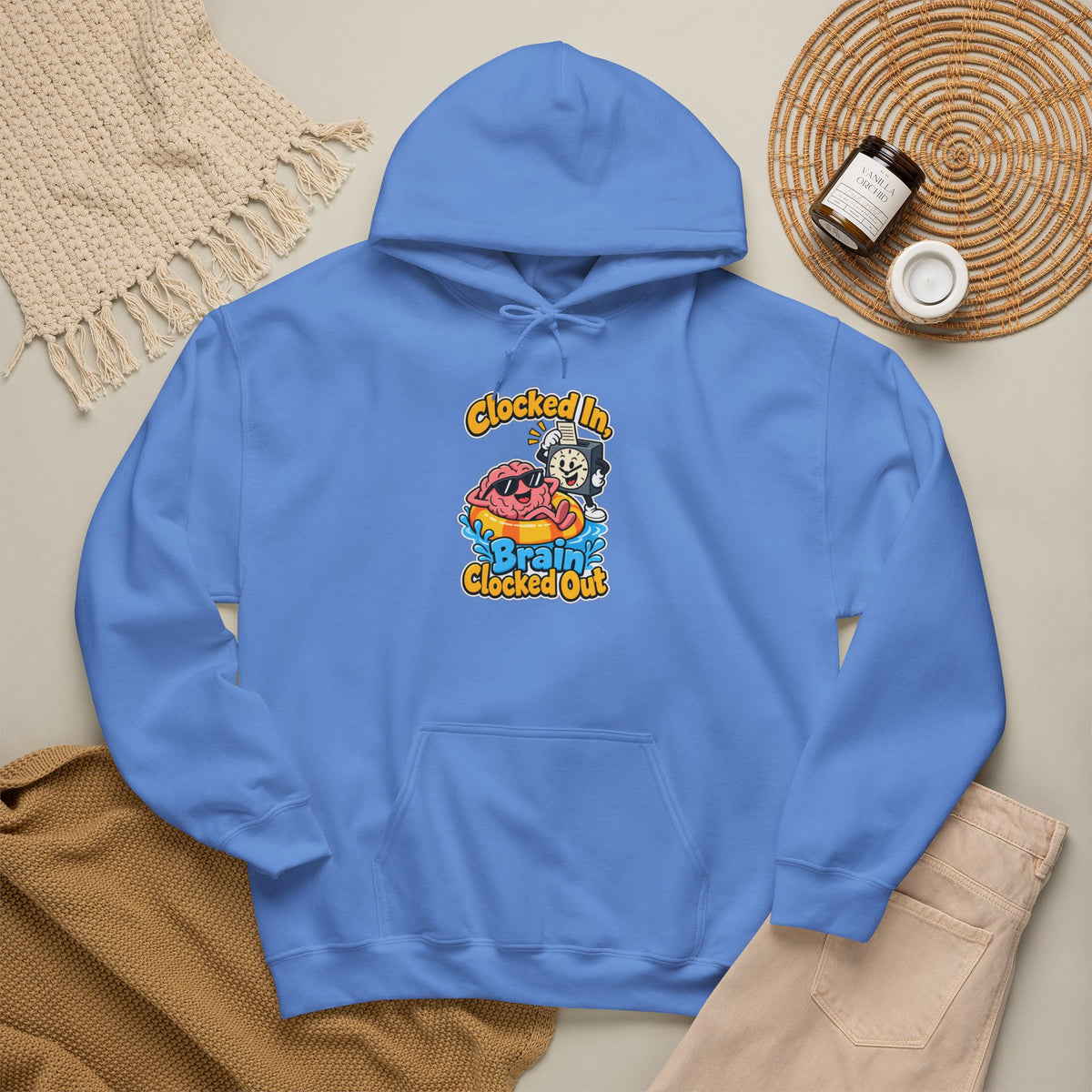 Clocked In, Brain Clocked Out Funny Nurse Hoodie