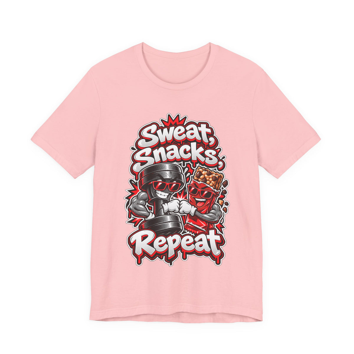 Sweat, Snacks, Repeat Funny Fitness T-Shirt