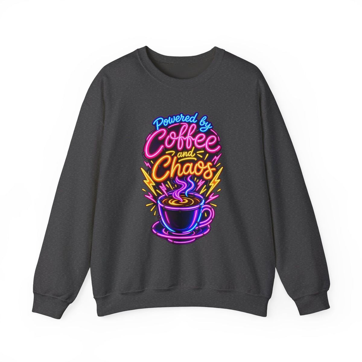 Powered by Coffee and Chaos Funny Nurse Sweatshirt