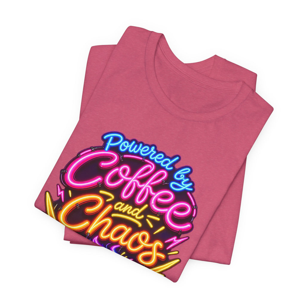 Powered by Coffee and Chaos Funny Nurse T-Shirt