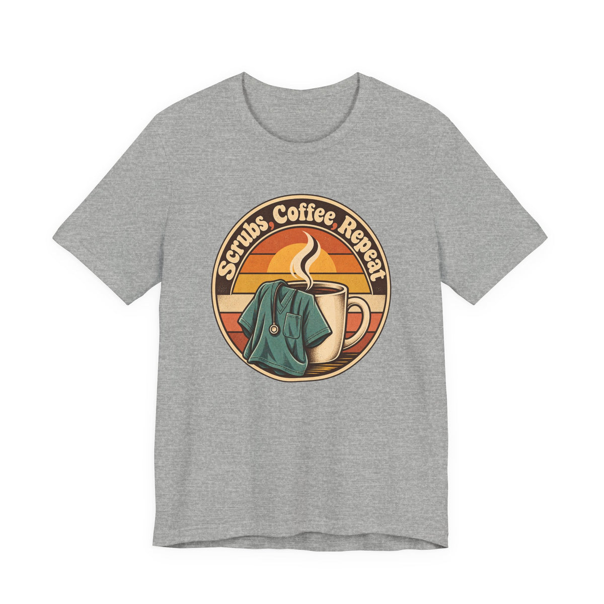 Scrubs, Coffee, Repeat Funny Nurse T-Shirt