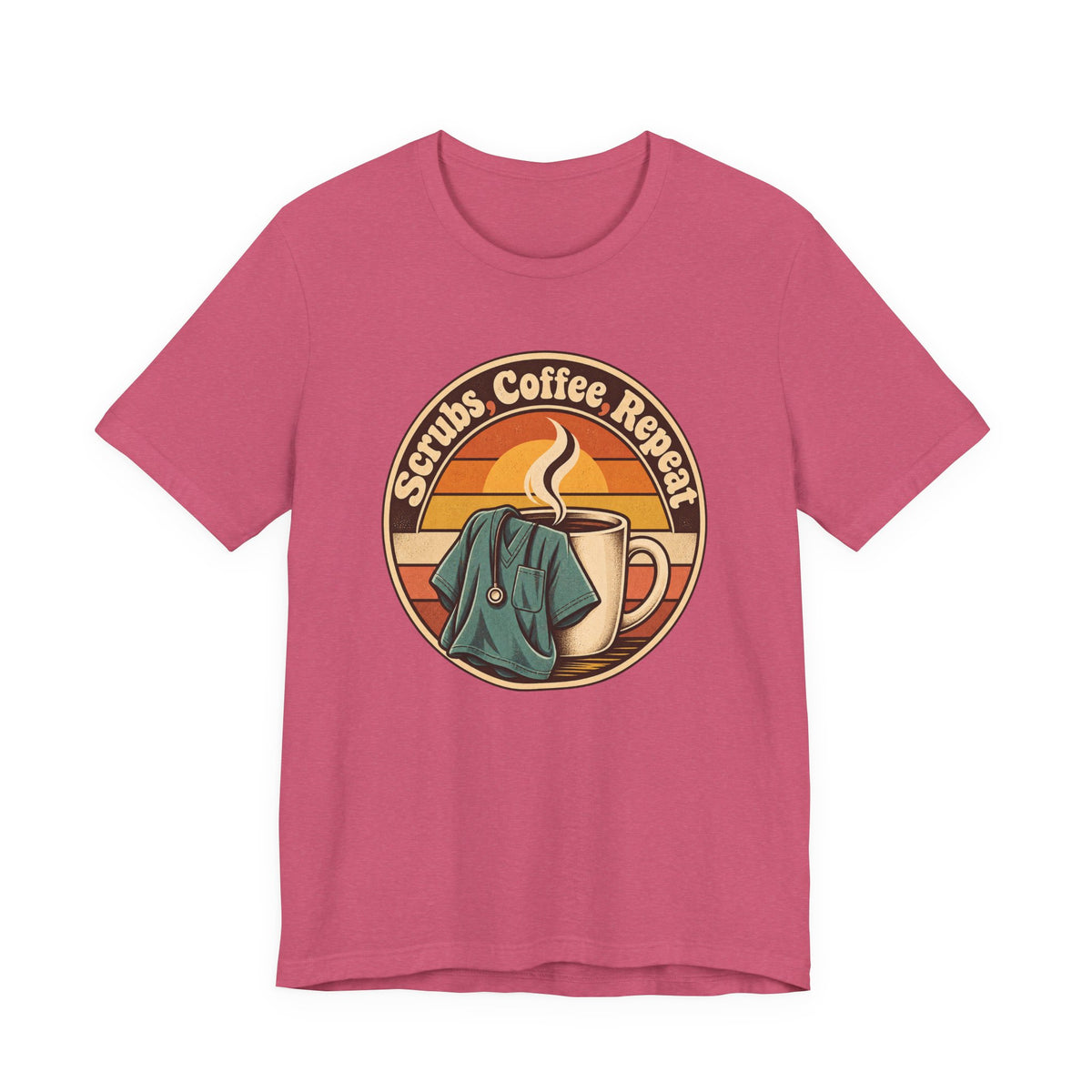 Scrubs, Coffee, Repeat Funny Nurse T-Shirt