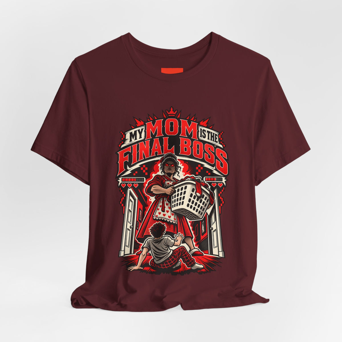 MY MOM IS THE FINAL BOSS Funny Retro Vintage T-Shirt