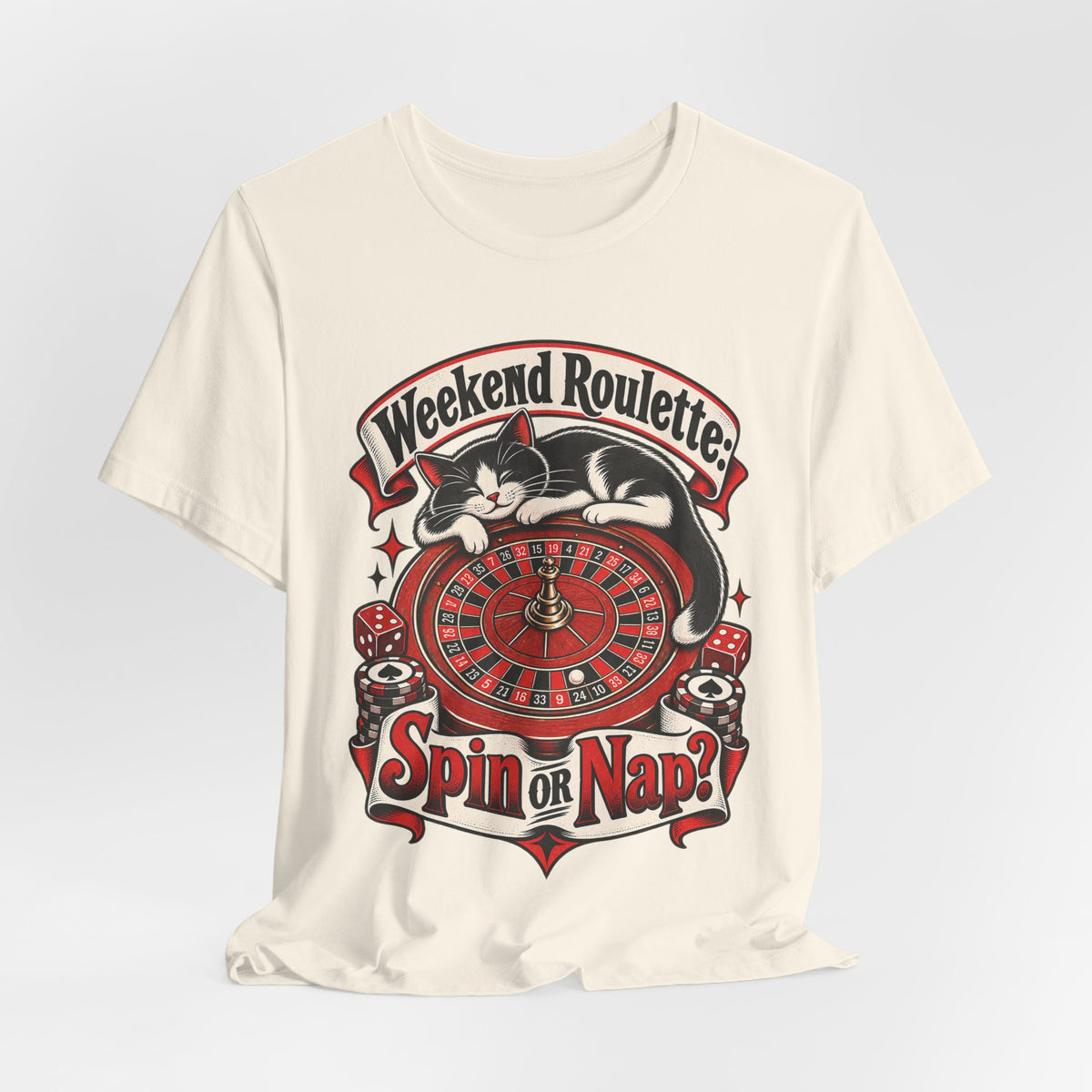 Weekend Roulette: Spin or Nap? Funny Casual Gambler T-Shirt