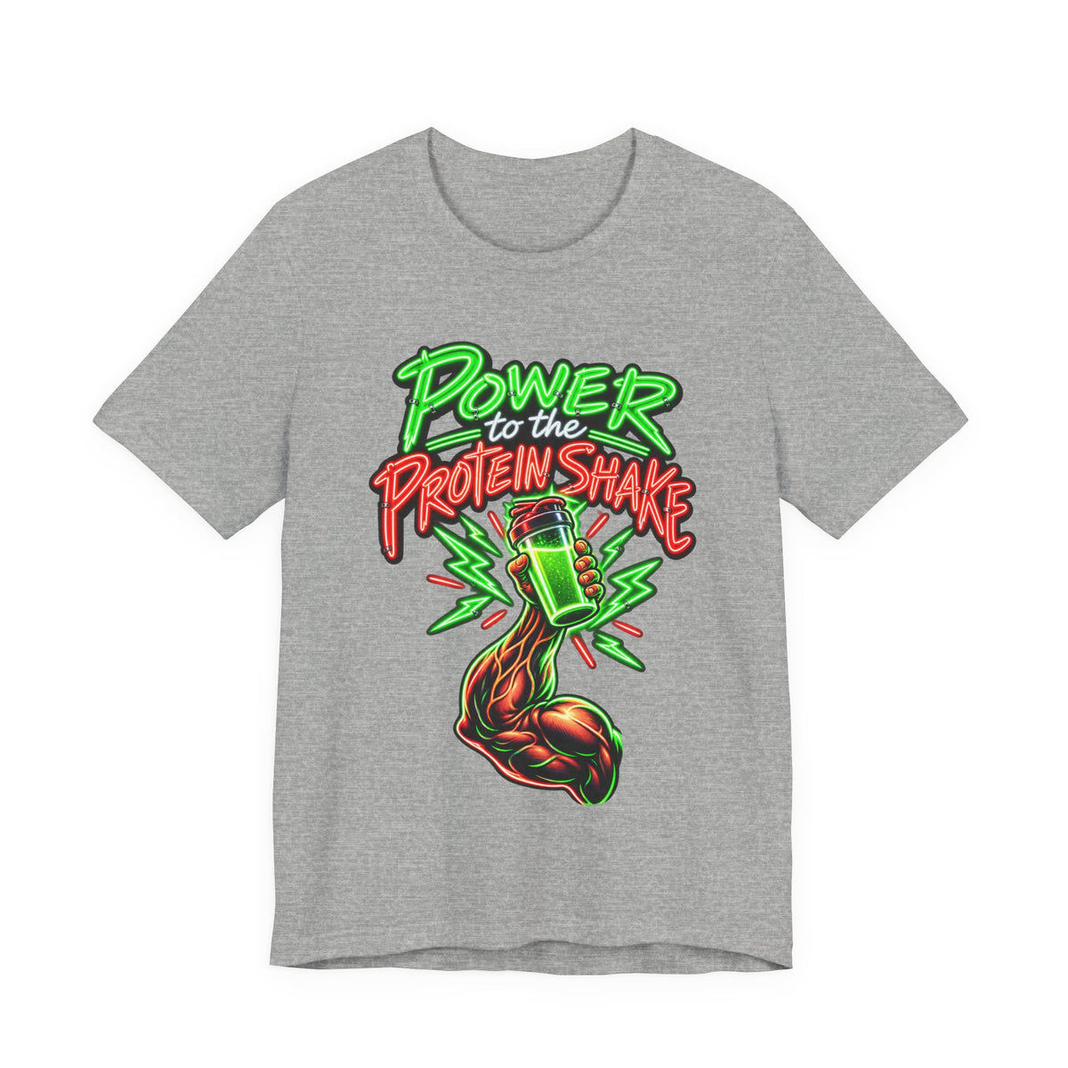 Power to the Protein Shake Funny Fitness T-Shirt