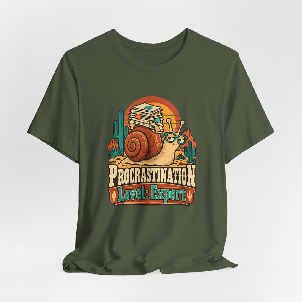 Procrastination Level: Expert Funny Student T-Shirt