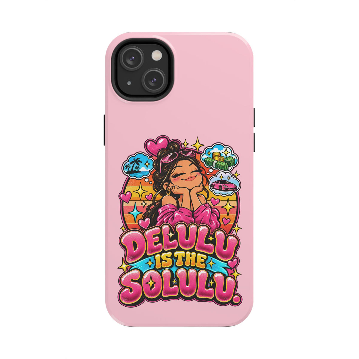 Delulu Is the Solulu Pink Tough Phone Case — Kawaii Cute Protective Case