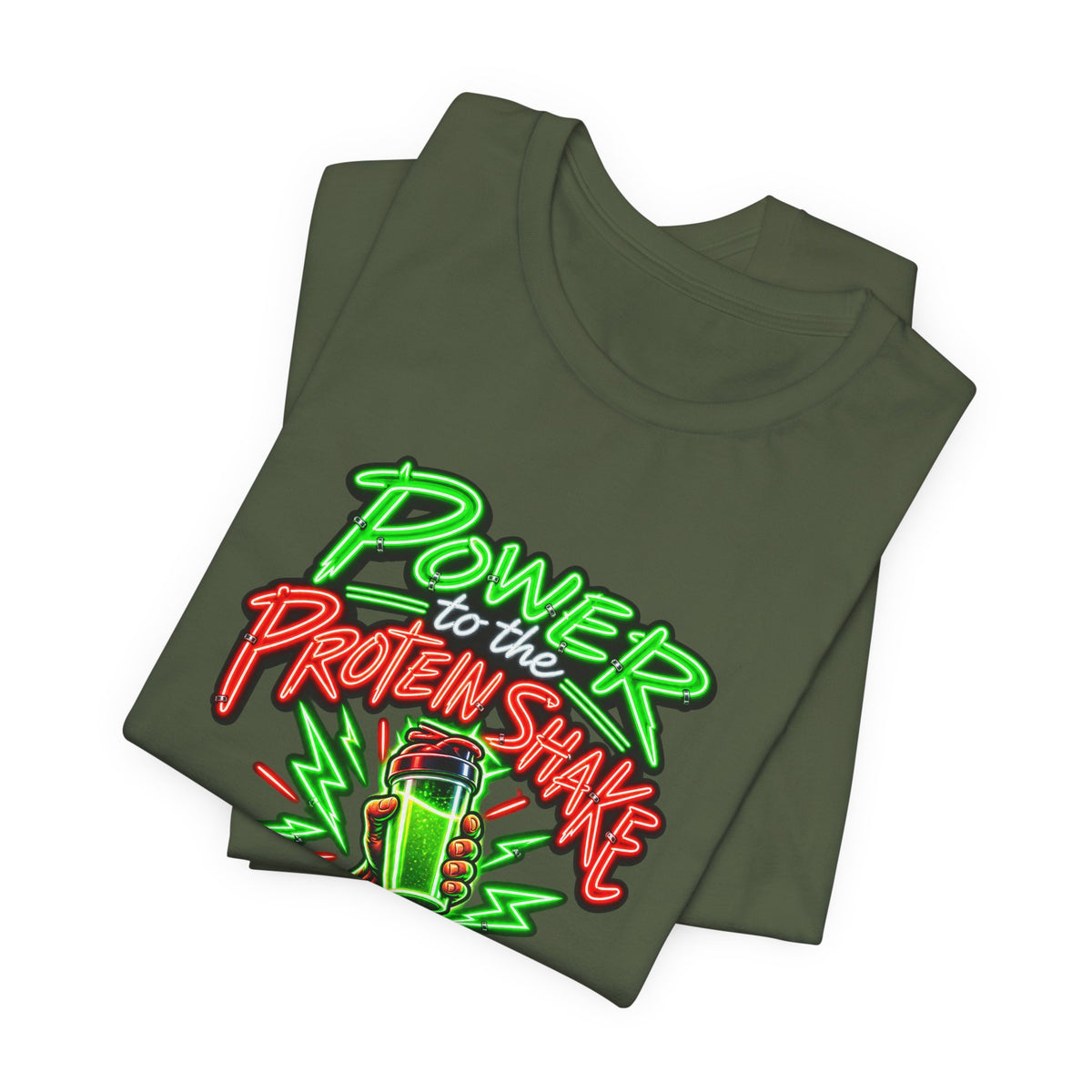 Power to the Protein Shake Funny Fitness T-Shirt