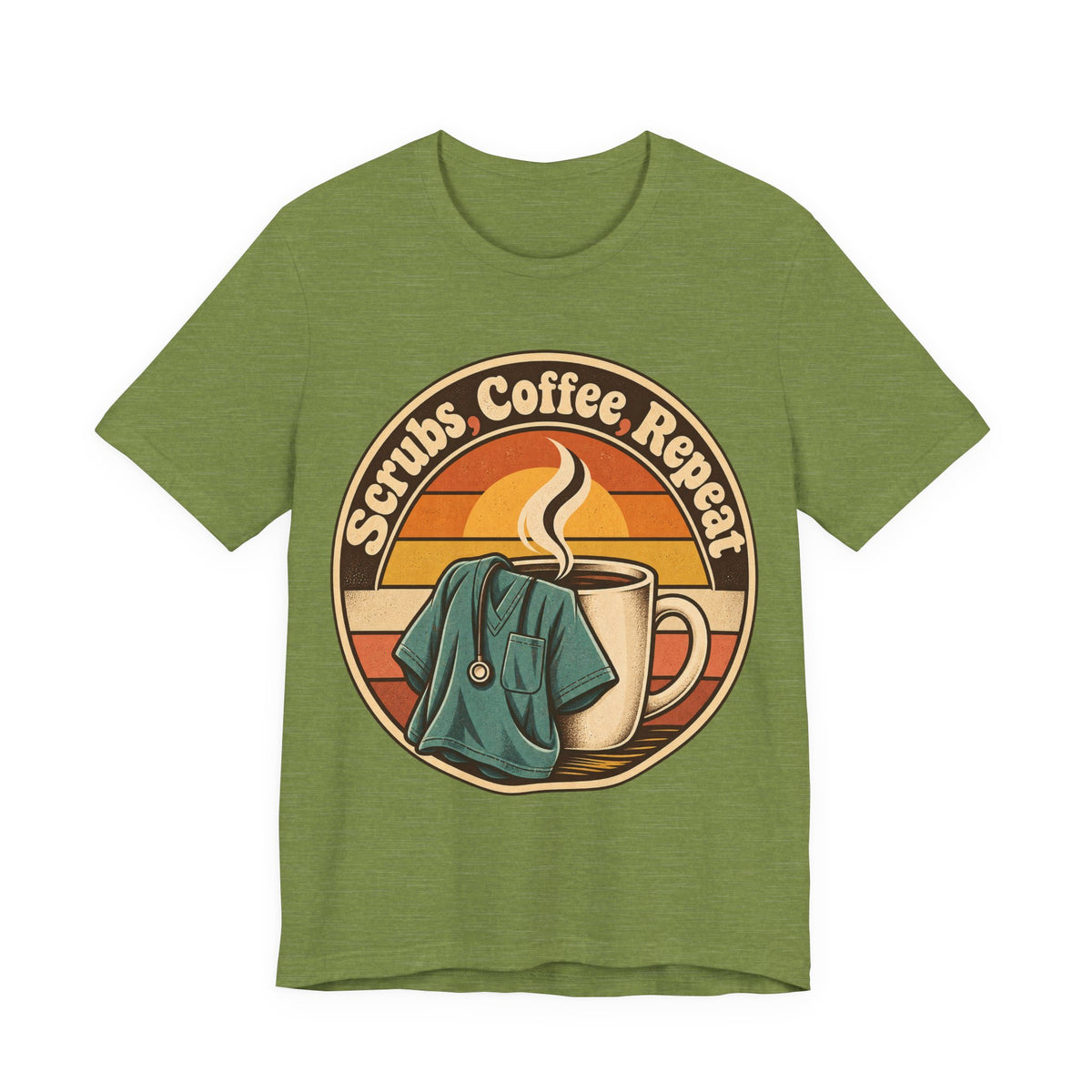 Scrubs, Coffee, Repeat Funny Nurse T-Shirt