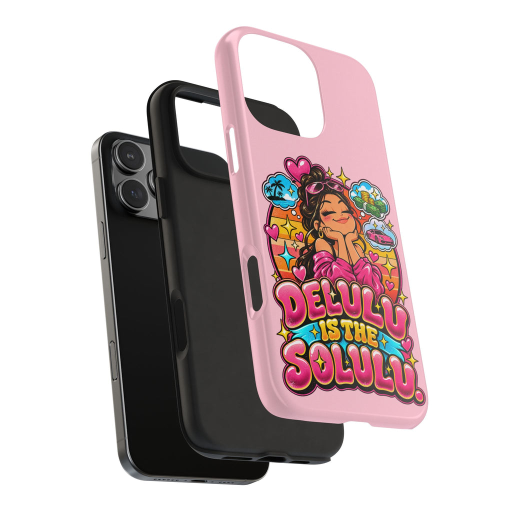 Delulu Is the Solulu Pink Tough Phone Case — Kawaii Cute Protective Case
