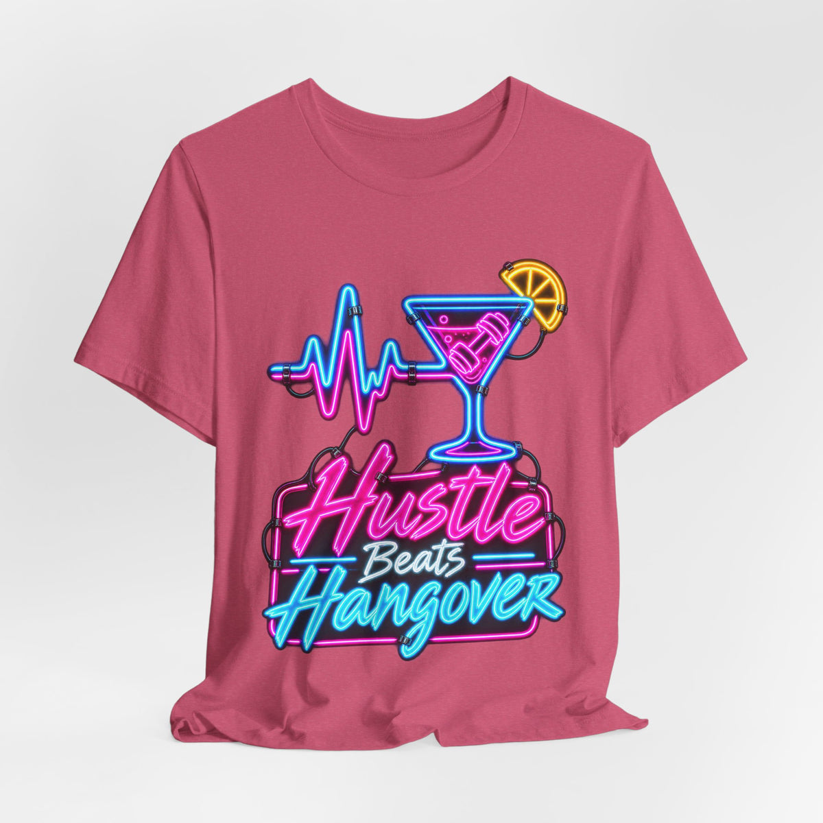 Hustle Beats Hangover Funny Fitness T-Shirt