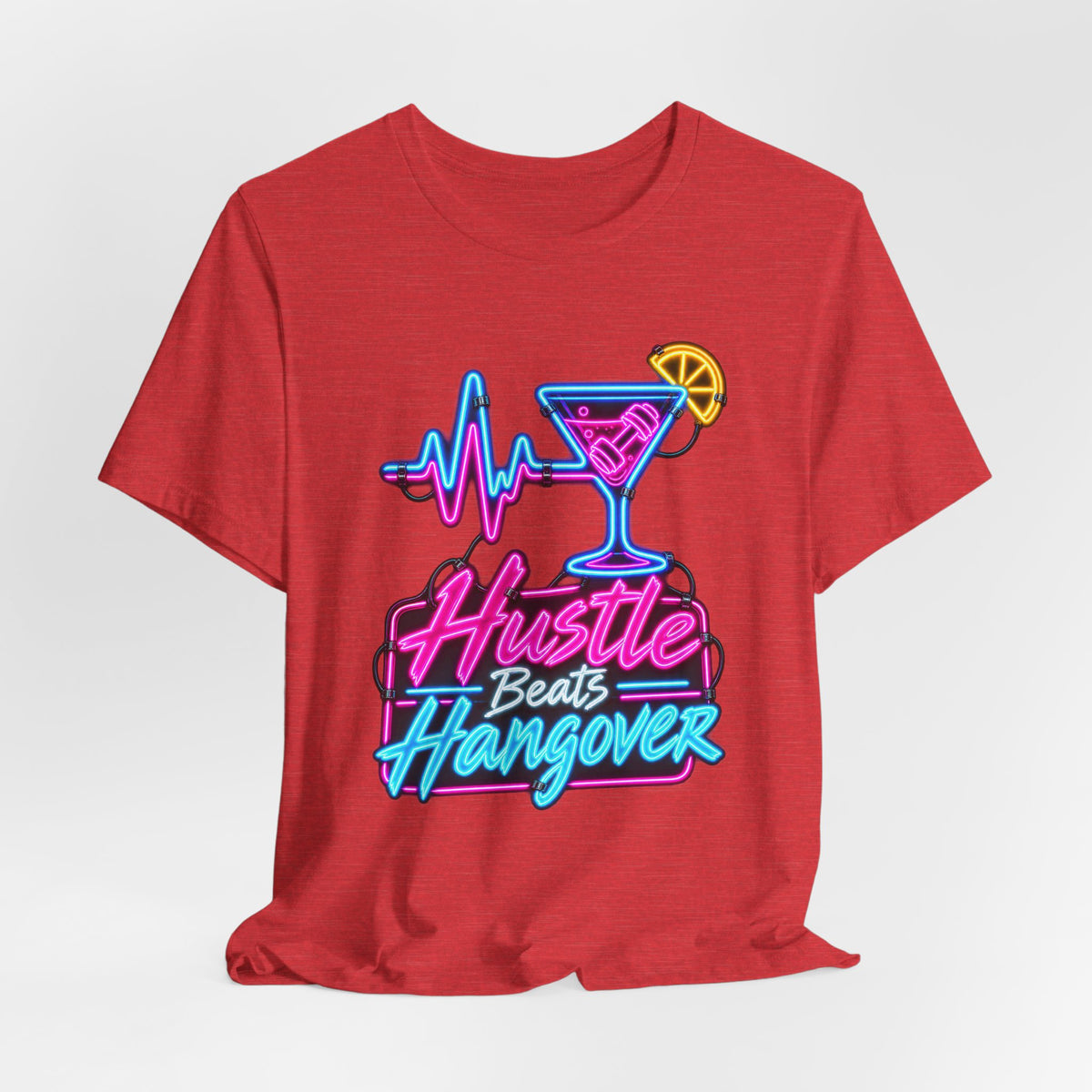 Hustle Beats Hangover Funny Fitness T-Shirt