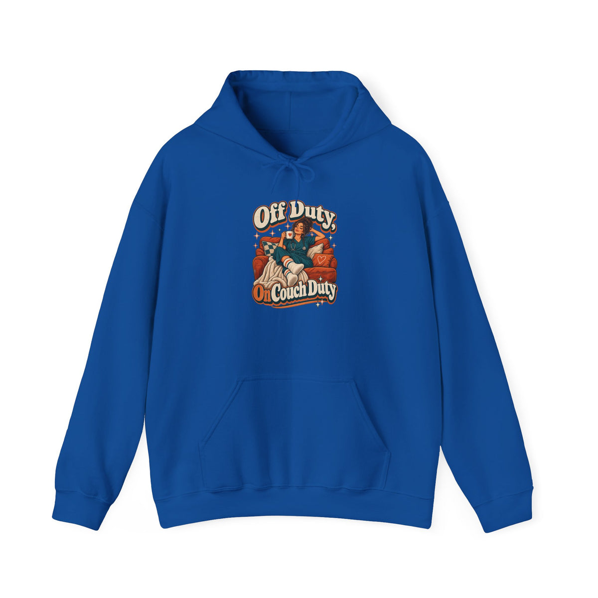 Off Duty, On Couch Duty Funny Nurse Hoodie