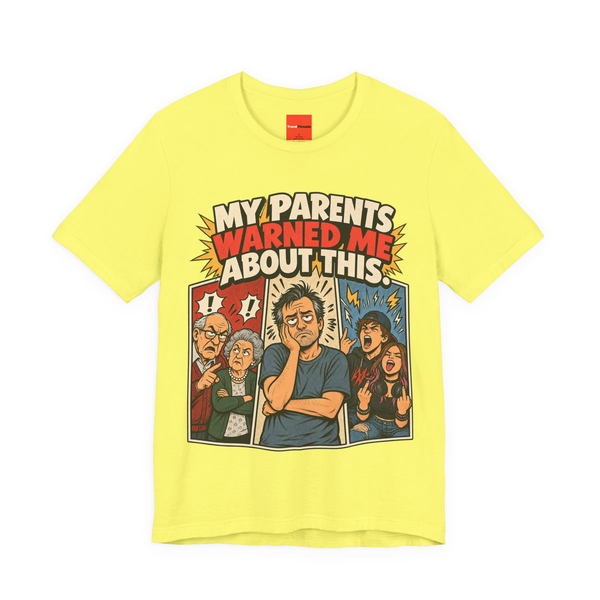 MY PARENTS WARNED ME ABOUT THIS. Funny Retro Vintage T-Shirt