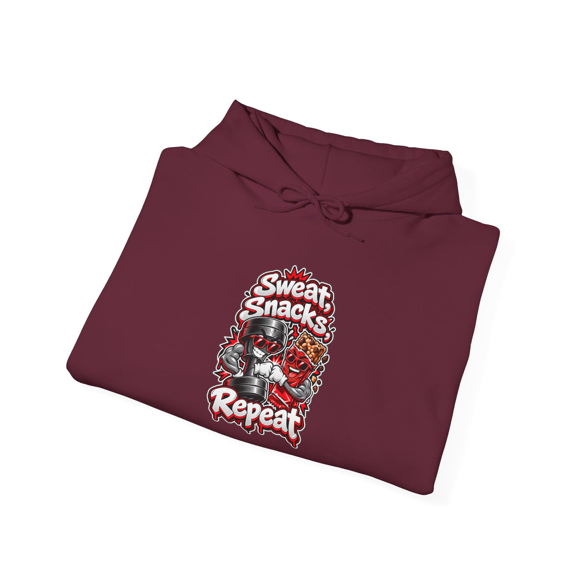 Sweat, Snacks, Repeat Funny Fitness Hoodie