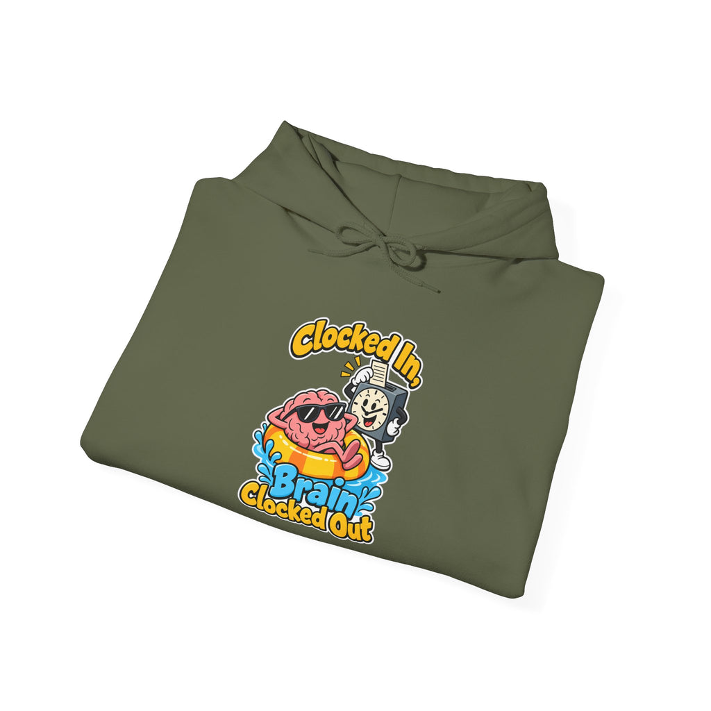 Clocked In, Brain Clocked Out Funny Nurse Hoodie