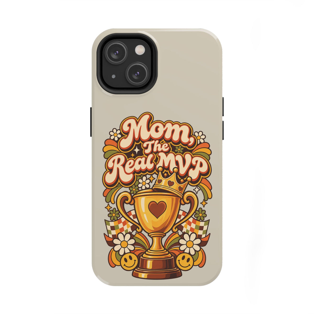 Phone Case — "Mom The Real MVP" Retro Trophy Design