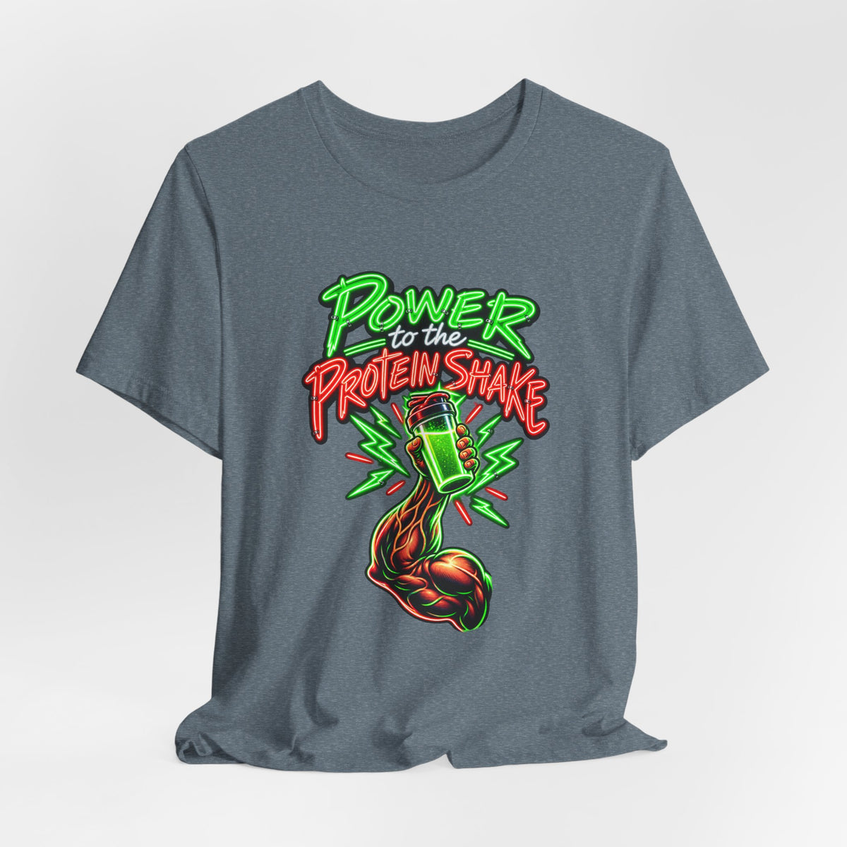 Power to the Protein Shake Funny Fitness T-Shirt
