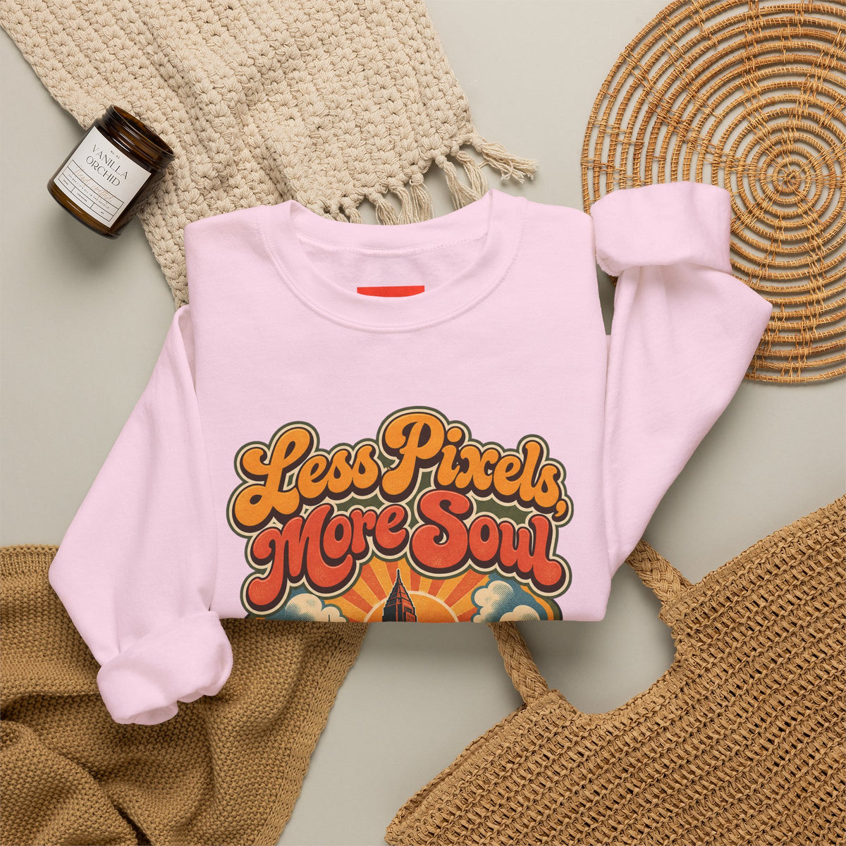 Less Pixels, More Soul Funny Digital Art Sweatshirt